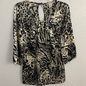 Georgiou Studio Animal/Leopard Print Top Sz S